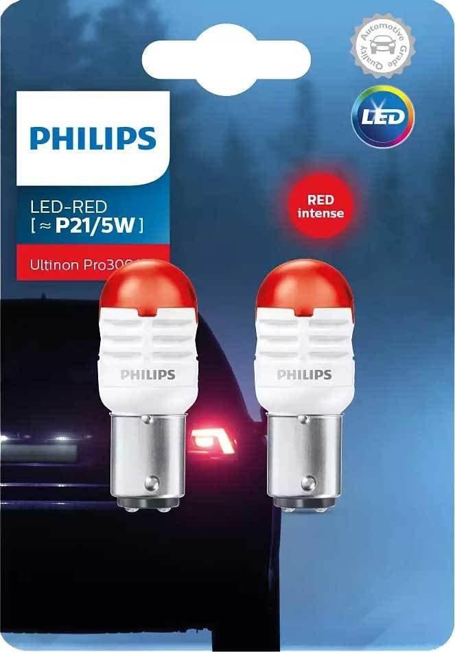 

Светодиодная лампа Philips P21/5W Ultinon Pro3000 SI 2шт