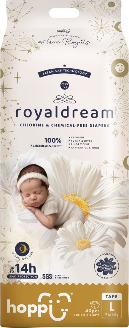 

Подгузники Hoppi RoyalDream L 9-14кг HB-040-L (40шт)