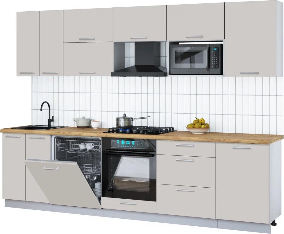 

Готовая кухня Интерлиния Мила Gloss 2.9-ПМ2 (кашемир/кашемир/дуб бунратти)