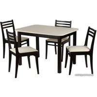 Обеденная группа Чепецкая Мебельная Фабрика №15 Ст03Б1 (венге/валенсия+ 4 стула С8 венге/аполло линен)