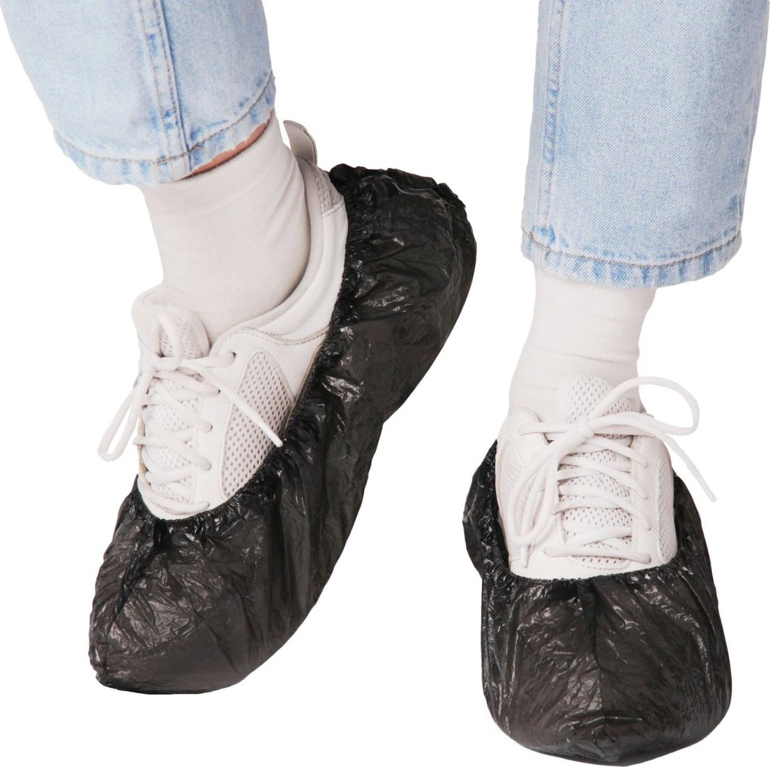 

Бахилы EleGreen Экстра Плюс с двойной резинкой (100 шт, черный)