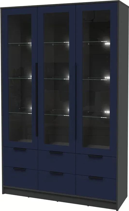 

Шкаф-витрина Интерлиния Концепт КТ-ШВ3 с подсветкой Глосс (антрацит/индиго)