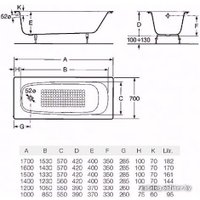 Ванна Roca Continental 160x70 21290200R (с ножками)