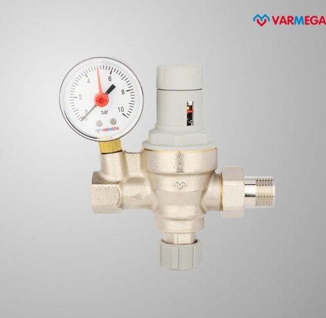Запорная арматура Varmega Клапан подпиточный 1/2 с манометром VM23001