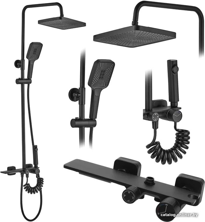 Душевая система  Rea Helix Black REA-P6618