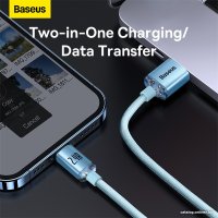 Кабель Baseus Crystal Shine USB Type-A - Lightning (2 м, голубой)