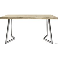 Кухонный стол Buro7 Уиллис 150 (с обзолом и сучками, дуб беленый/серебро)