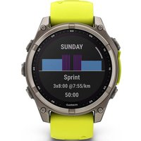 Умные часы Garmin Fenix 8 Solar, Sapphire 47мм (титановый серый с желтым ремешком)