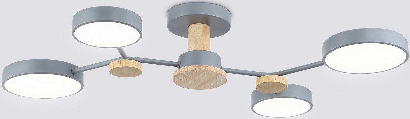 

Припотолочная люстра Ambrella light FL4859/4 GR/WD (серый/дерево)