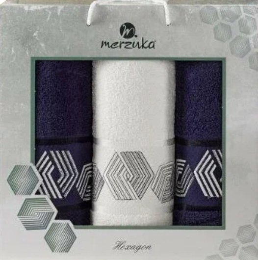 

Набор полотенец Merzuka Hexagon 11287 (3 шт, в коробке, синий)