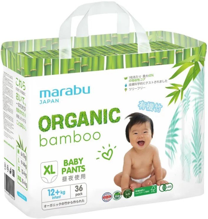 

Трусики-подгузники Marabu Organic Bamboo XL 12+кг (36 шт)