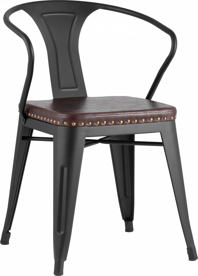 

Стул с подлокотниками Stool Group Tolix Arms Soft LF718H Matte Black 3474+PU7005 (черный матовый)
