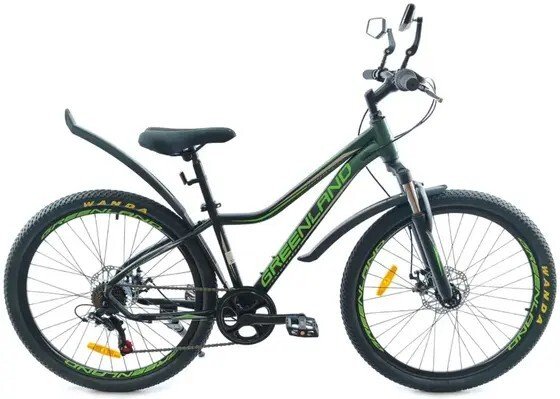 

Велосипед Greenland Demetra 26 7s sus р.16 2025 (черный/зеленый)