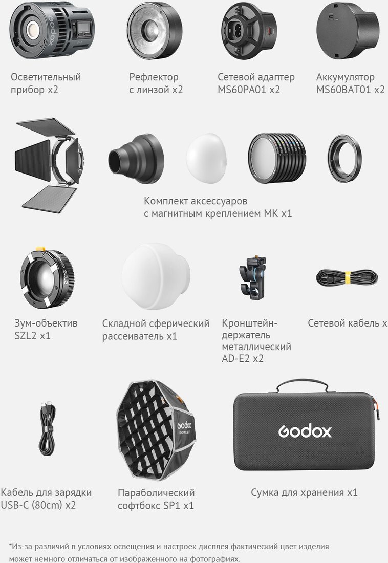 Комплект светодиодных ламп Godox RS60Bi 2K