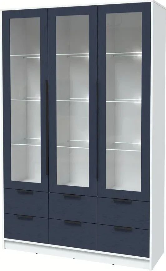 

Шкаф-витрина Интерлиния Концепт КТ-ШВ3 с подсветкой Глосс (белый платинум/дуб королевский)