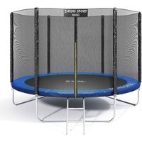 Батут Atlas Sport 252 см - 8ft Basic (с лестницей, внешняя сетка, синий)