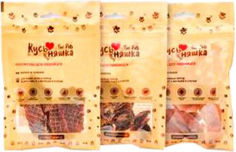 Лакомство для собак Кусьняшка филе кролика, калтык говяжий, желудки куриные 3 шт