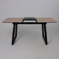 Кухонный стол Lepremo AV 1208 HPL+МДФ раздвижной 1200-1600x800 (дуб вотан/черный)