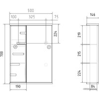  Volna Шкаф с зеркалом Joli 50 левый