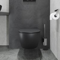 Унитаз подвесной Lauter с инсталляцией Sulzdorf с микролифтом и кнопкой смыва 219704HD (белый/черный)