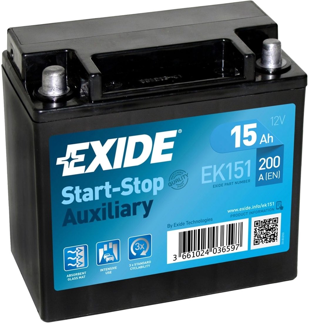 

Мотоциклетный аккумулятор Exide EK151 (15 А·ч)