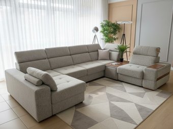 П-образный диван Треви Карат Люкс (серый)