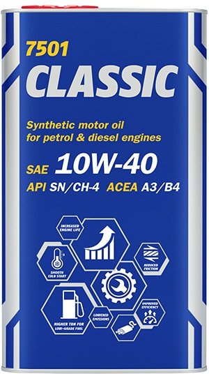 

Моторное масло Mannol Classic 10W-40 API SN/CH-4 4л (металл)