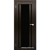 Межкомнатная дверь Юни Амати 11 (ч) 60x200 (дуб венге/черное стекло) в Орше