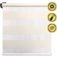 Рулонная электроштора НеоФьюжен Юпитер 210х250 левая (слоновая кость, черная фурнитура)