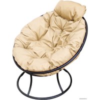 Кресло M-Group Папасан мини 12060401 (черный/бежевая подушка)