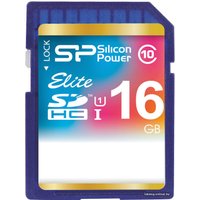 Карта памяти Silicon-Power SDHC Elite UHS-1 (Class 10) 16 GB (SP016GBSDHAU1V10)