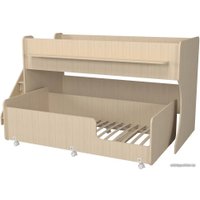 Двухъярусная кровать Капризун 12 Р444-2 с лестницей и ящиками (дуб млечный)