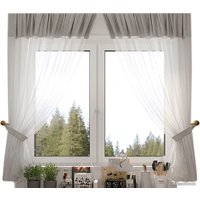 Комплект штор Legrand Софт-Вуаль 1.35x1.6 м 58091387 (2шт, стальной)