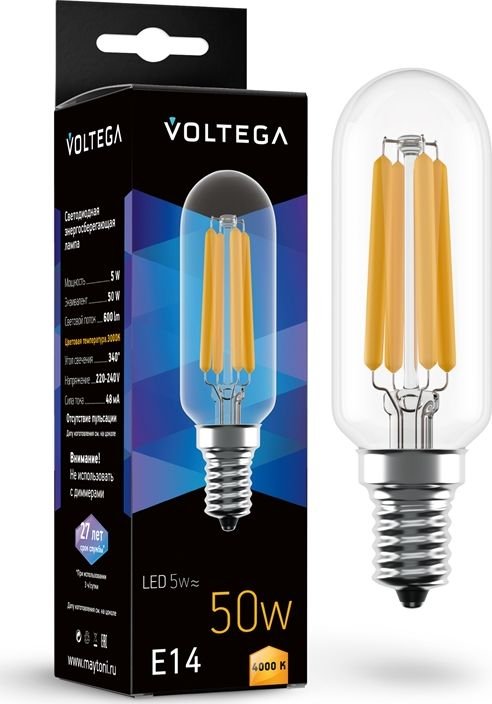 

Светодиодная лампочка Voltega Crystal Candle 5W 4000K E14