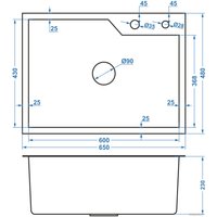 Кухонная мойка Avina HM6548 S PVD (графит)