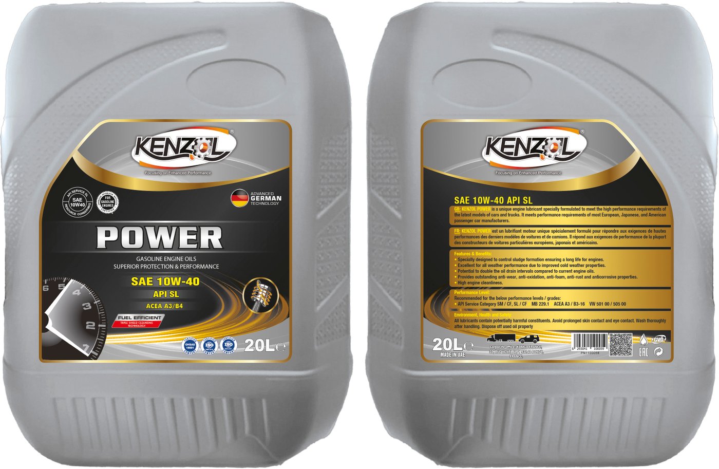 

Моторное масло Kenzol Power SAE 10W-40 API SL 20л