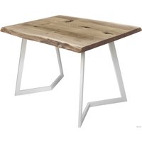 Кухонный стол Buro7 Уиллис 110 (с обзолом и сучками, дуб беленый/белый)