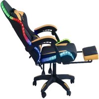 Игровое (геймерское) кресло AR GAMING AR 005 (с LED подсветкой, черный/желтый)