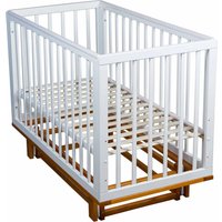 Классическая детская кроватка Мой Малыш Marit продольный маятник (белый/бук)