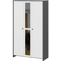 Шкаф распашной Mio Tesoro Дольче трехстворчатый (графит/белый)