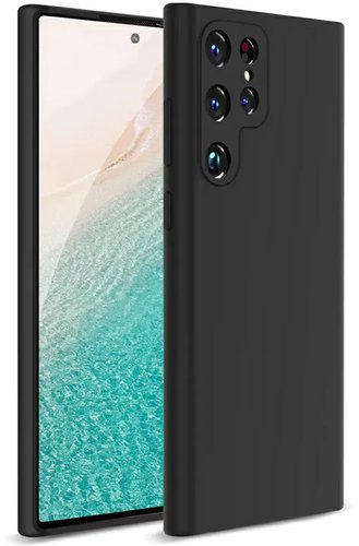 Чехол для телефона KST Silicone Cover для Samsung Galaxy S23 Ultra (черный с закрытым низом)