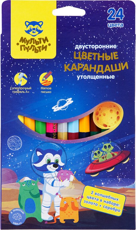 

Набор цветных карандашей Мульти-пульти Енот в космосе CP_33722 (12 шт, 24 цвета)