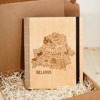 Ежедневник Творческая мастерская "Пуговка" Анастасии Минич А5 Карта Беларуси (с символами)