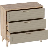 Комод Мебельград Гавана 3ящ 91.2x40.4x89.4 (дуб светлый натуральный/светло серый софт)