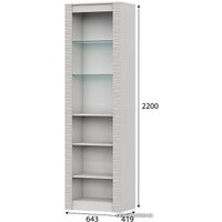 Шкаф-витрина SV-Мебель Гамма 20 00-00105064 (ясень анкор светлый/сандал светлый)