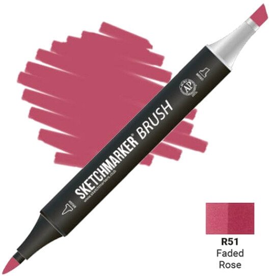 

Маркер художественный Sketchmarker Brush Двусторонний R51 SMB-R51 (увядшая роза)
