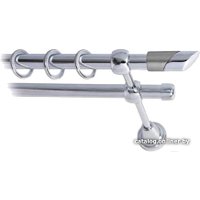 Карниз для штор Lm Decor Луна (хром, гладкая, 3.6м 16мм, 2 ряда)