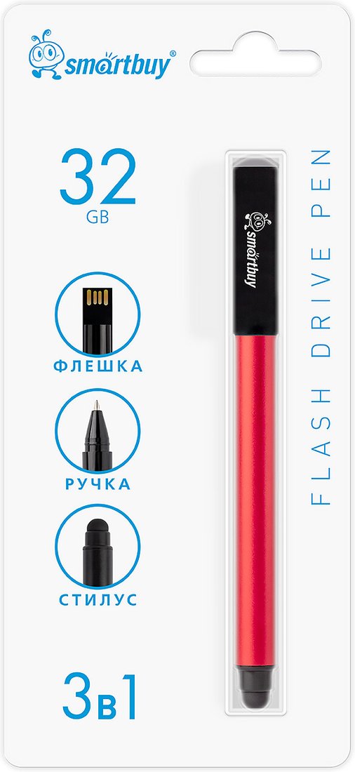 

USB Flash SmartBuy Ручка-флэшка-стилус 32GB (красный)