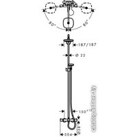 Душевая система  Hansgrohe Croma Select E 180 2jet Showerpipe [27352400]