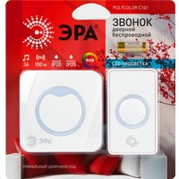 Беспроводной дверной звонок ЭРА Polycolor C101 (белый)